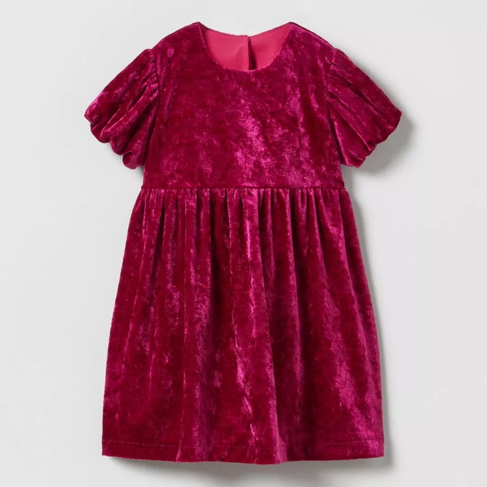 ZARA Kids, Burgundy, Velvet dress, girl size 18-24